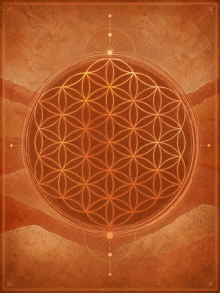 Sacred Geometry Wall Art: Flower of Life Mandala - artwork on paper