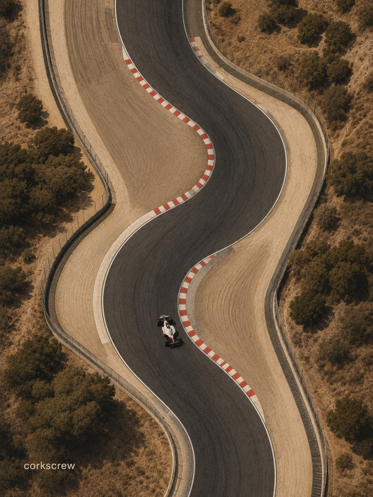 Race Track Wall Art – Aerial Racing Print - artwork on paper