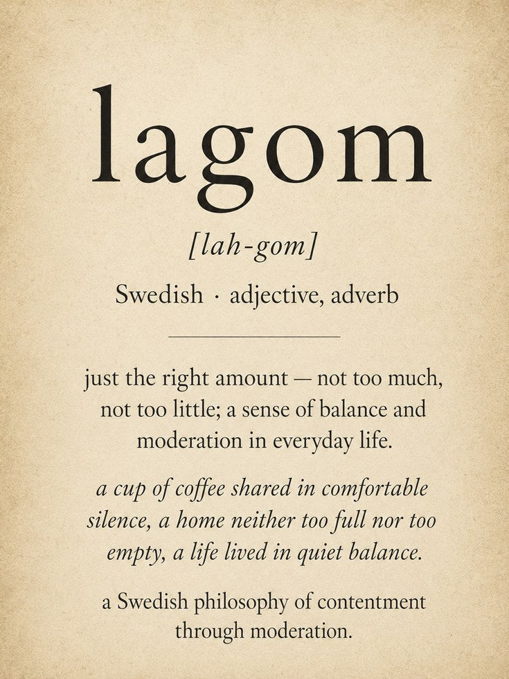 Lagom Wall Art – Swedish Definition Print - artwork on paper