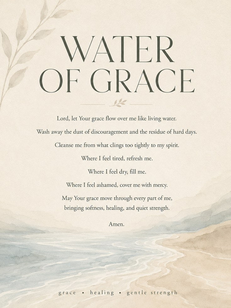 Water of Grace Prayer Print - artwork on paper