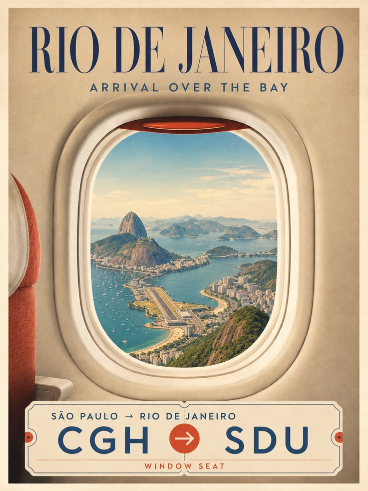 Rio de Janeiro Travel Poster - artwork on paper