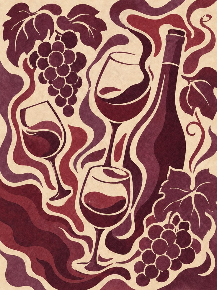 Wine Wall Art – Wine Bottle Print - artwork on paper