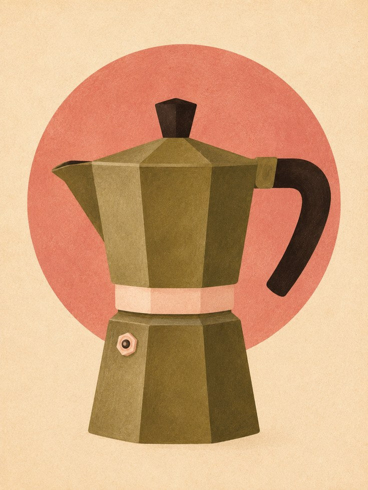 Mid-Century Moka Pot Print - artwork on paper