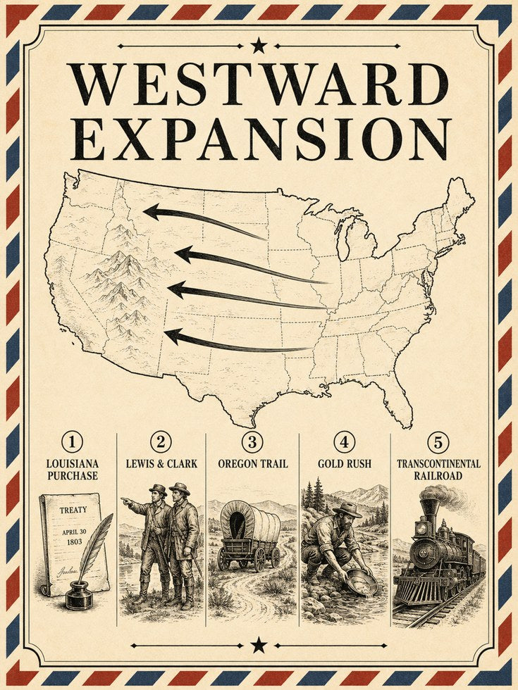 Westward Expansion Poster - artwork on paper