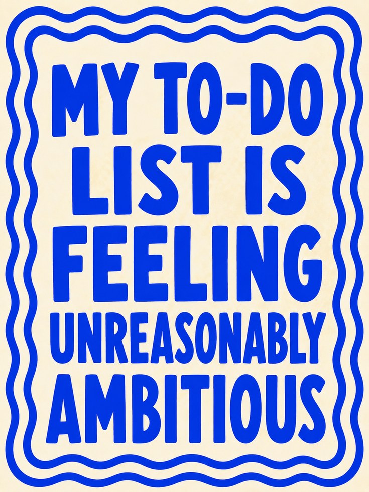 Inspirational Wall Art: Bold Blue Typography - artwork on paper