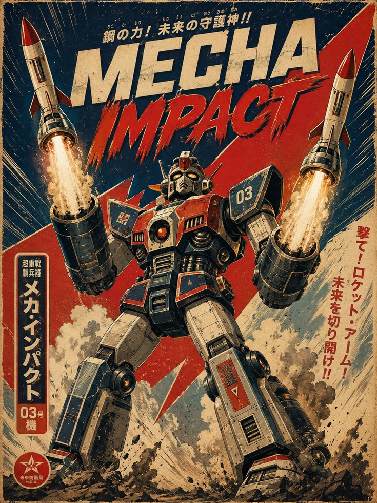 Retro Robot Poster - artwork on paper