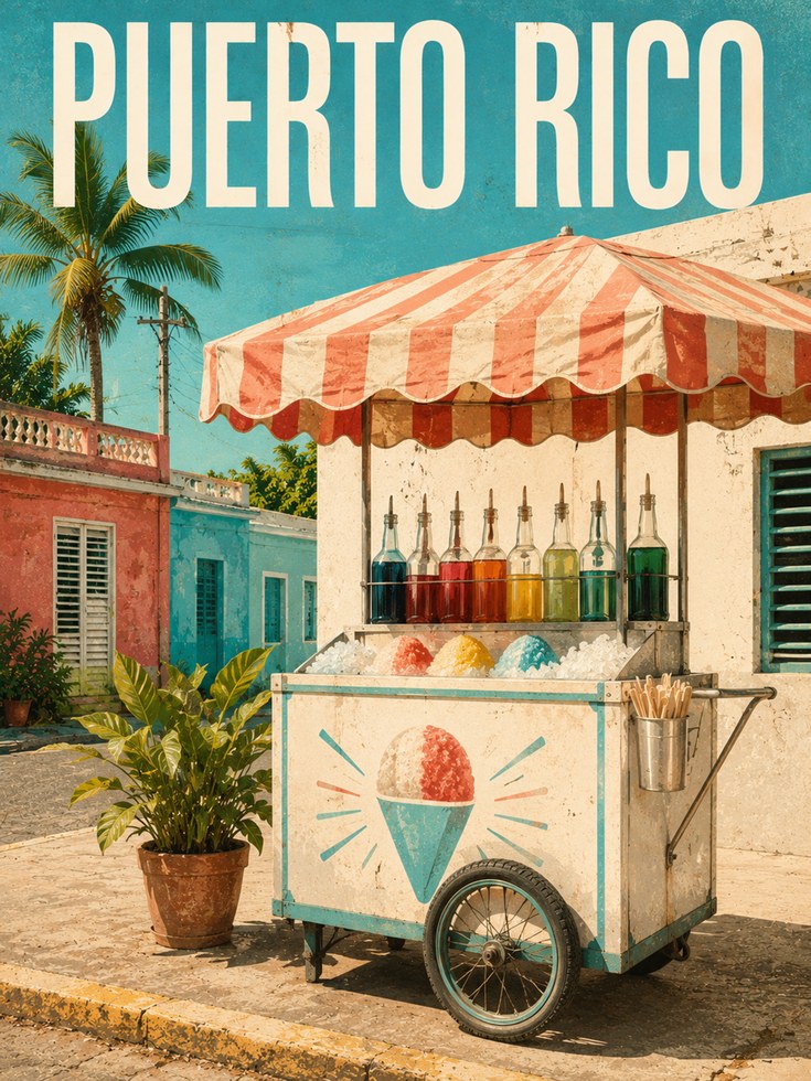 Puerto Rico Poster – Vintage Travel Print - artwork on paper