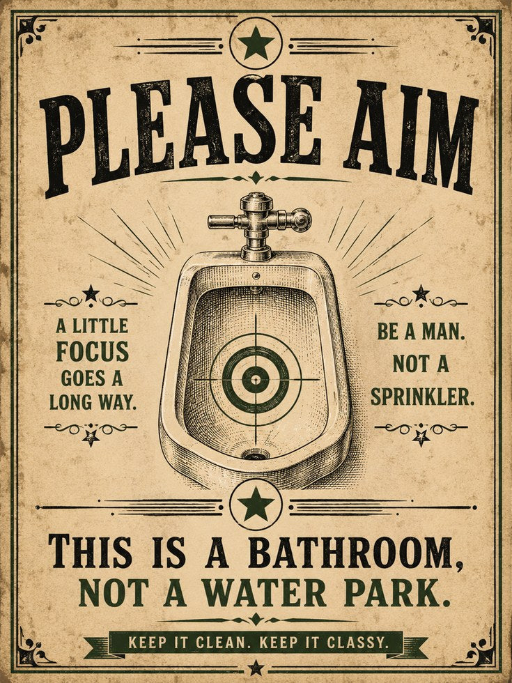 Funny Vintage Bathroom Print - artwork on paper