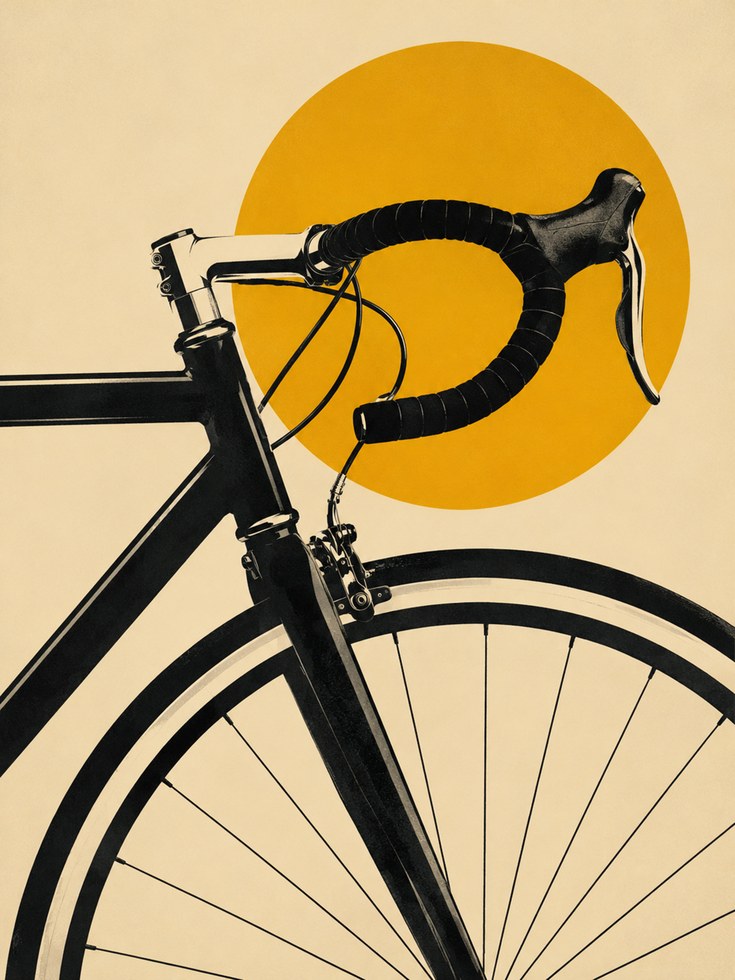Cycling Wall Art – Vintage Bicycle Print - artwork on paper