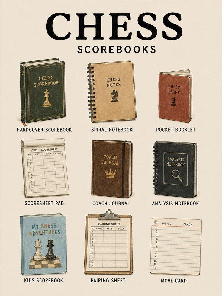 Chess Scorebook Collection Print: Vintage Educational Poster - artwork on paper