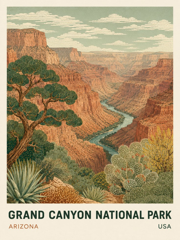 Grand Canyon Poster – Arizona National Park Print - artwork on paper