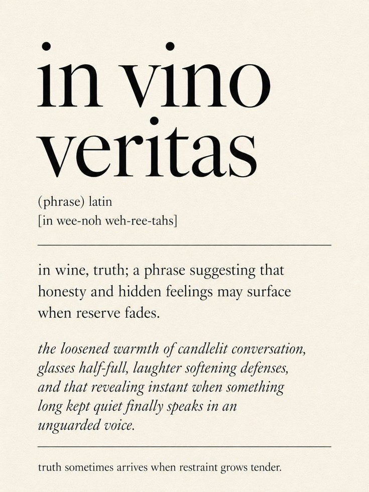 In Vino Veritas Latin Quote Print: Minimalist Typography Art - artwork on paper