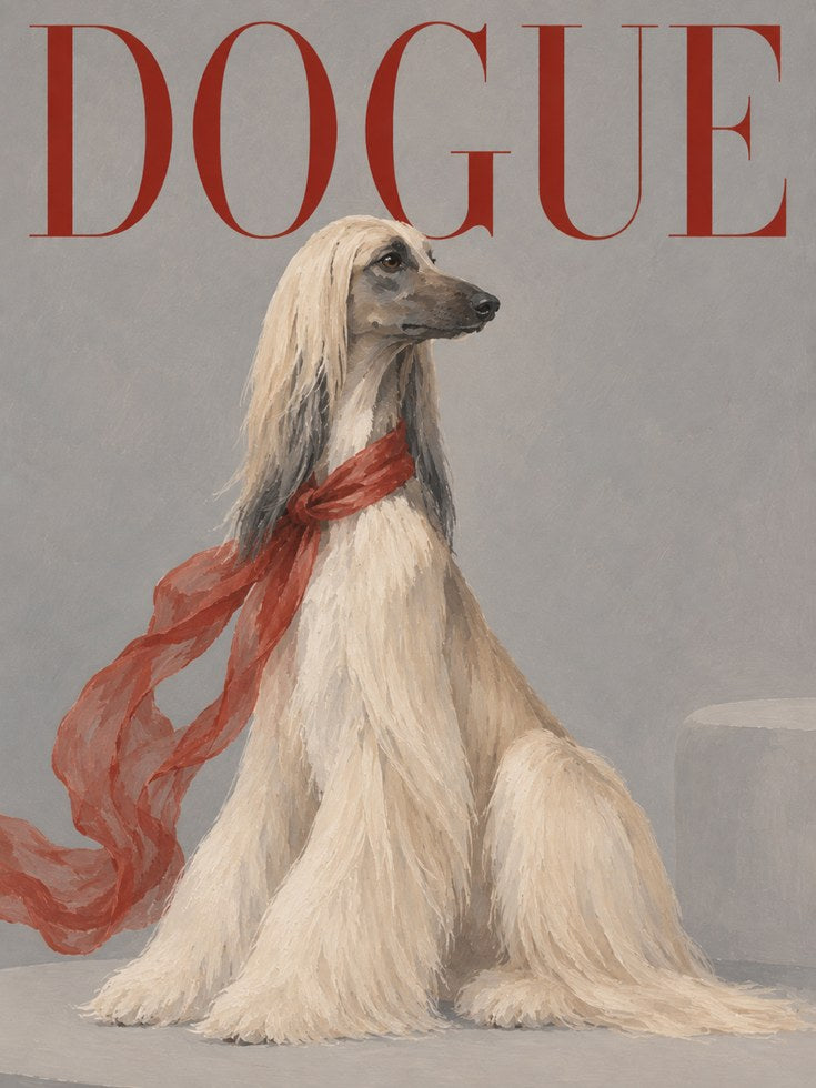 Fashion Dog Wall Art – Afghan Hound Print - artwork on paper