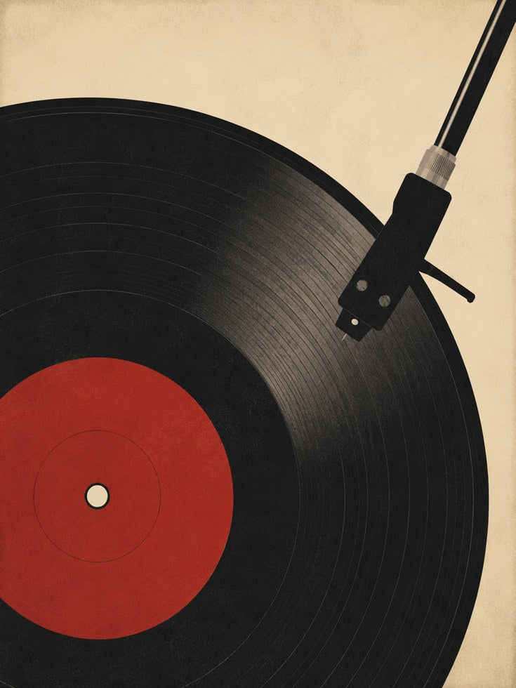 Vinyl Record Wall Art – Music Lover Print - artwork on paper