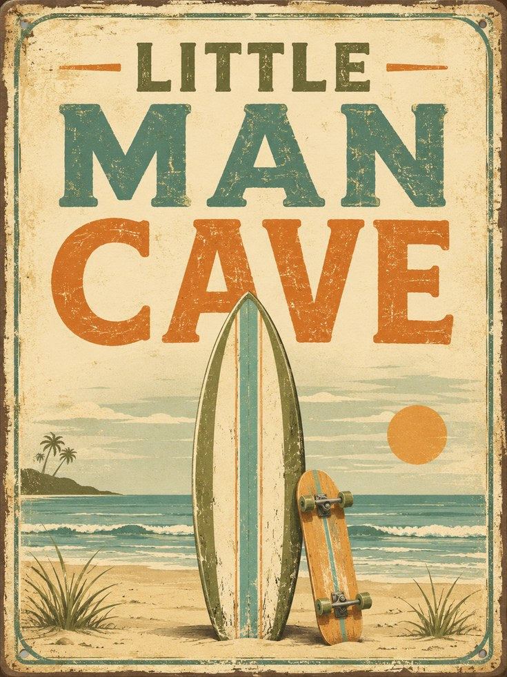 Man Cave Wall Art – Surfboard Poster - artwork on paper