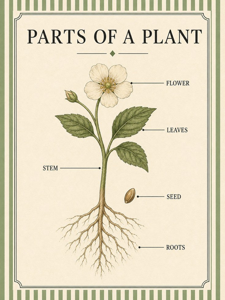 Plant Anatomy Poster – Parts of a Plant Print - artwork on paper