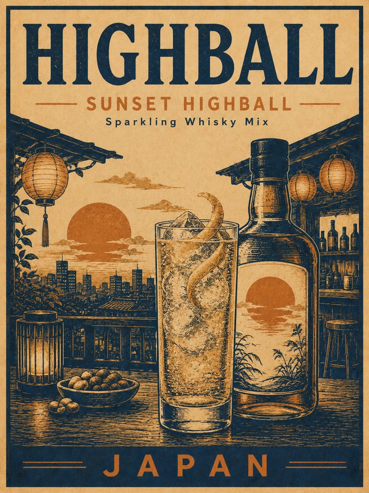 Japanese Whisky Poster - artwork on paper