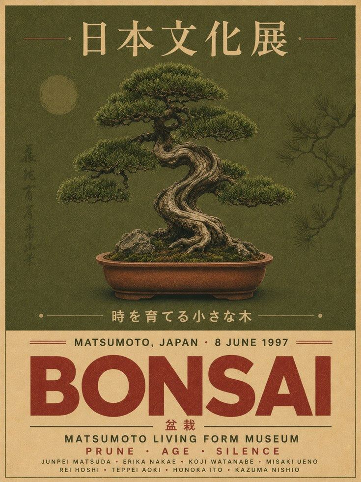 Bonsai Tree Wall Art – Japanese Art Print - artwork on paper