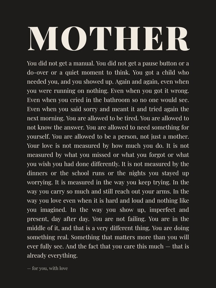 Mother Typography Print: Black and White Motivational Wall Art - artwork on paper