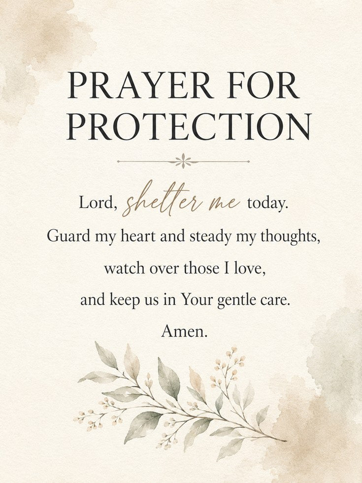 Prayer Wall Art – Protection Prayer Print - artwork on paper