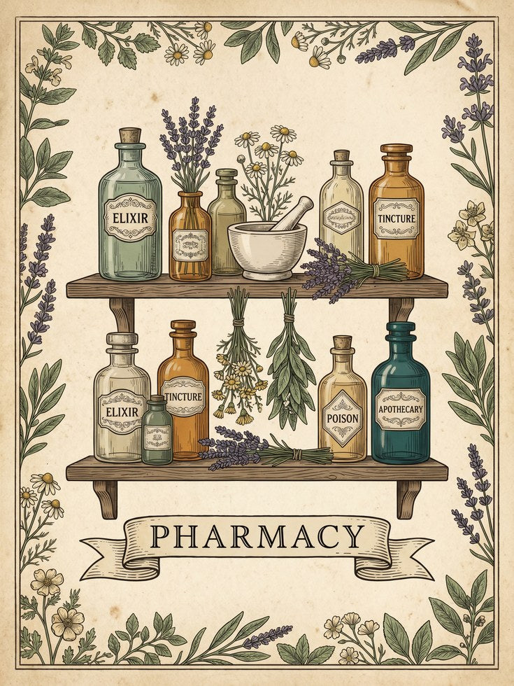 Vintage Pharmacy Print - artwork on paper