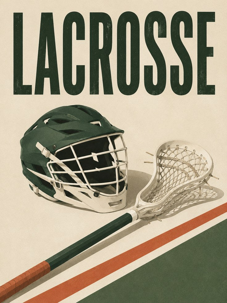 Lacrosse Wall Art – Vintage Sports Print - artwork on paper