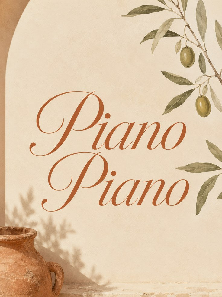 Italian Kitchen Wall Art – Piano Piano Print - artwork on paper