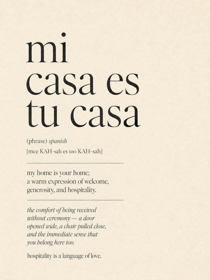 Mi Casa Es Tu Casa Wall Art Print — Spanish Welcome Sign - artwork on paper