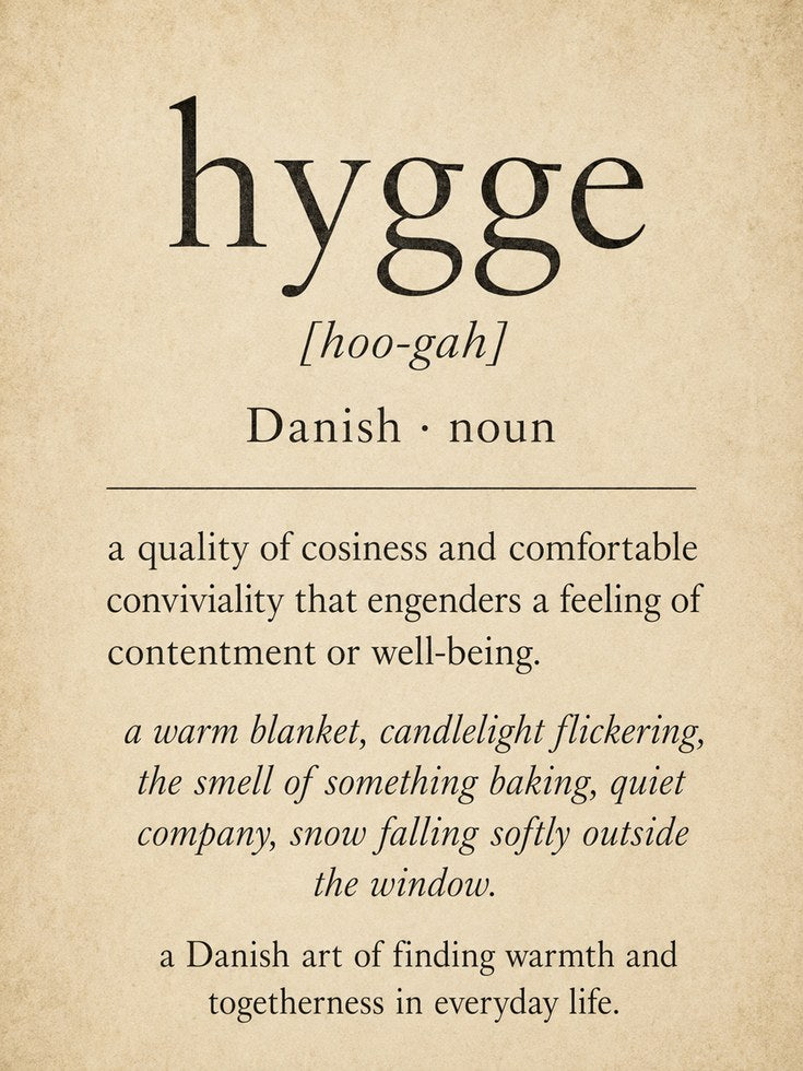 Hygge Definition Print – Danish Word Wall Art - artwork on paper
