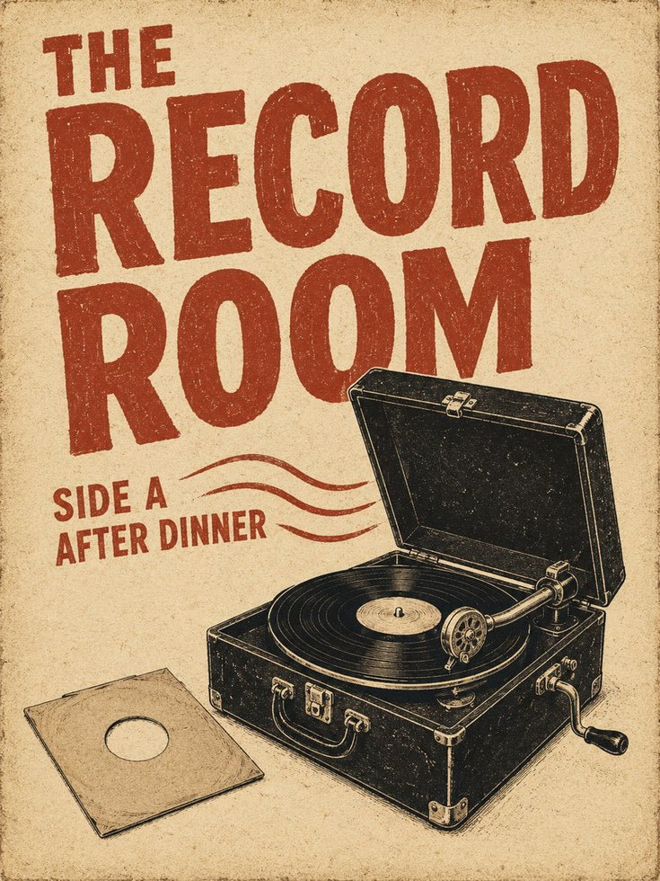 Record Room Wall Art – Vintage Vinyl Print - artwork on paper