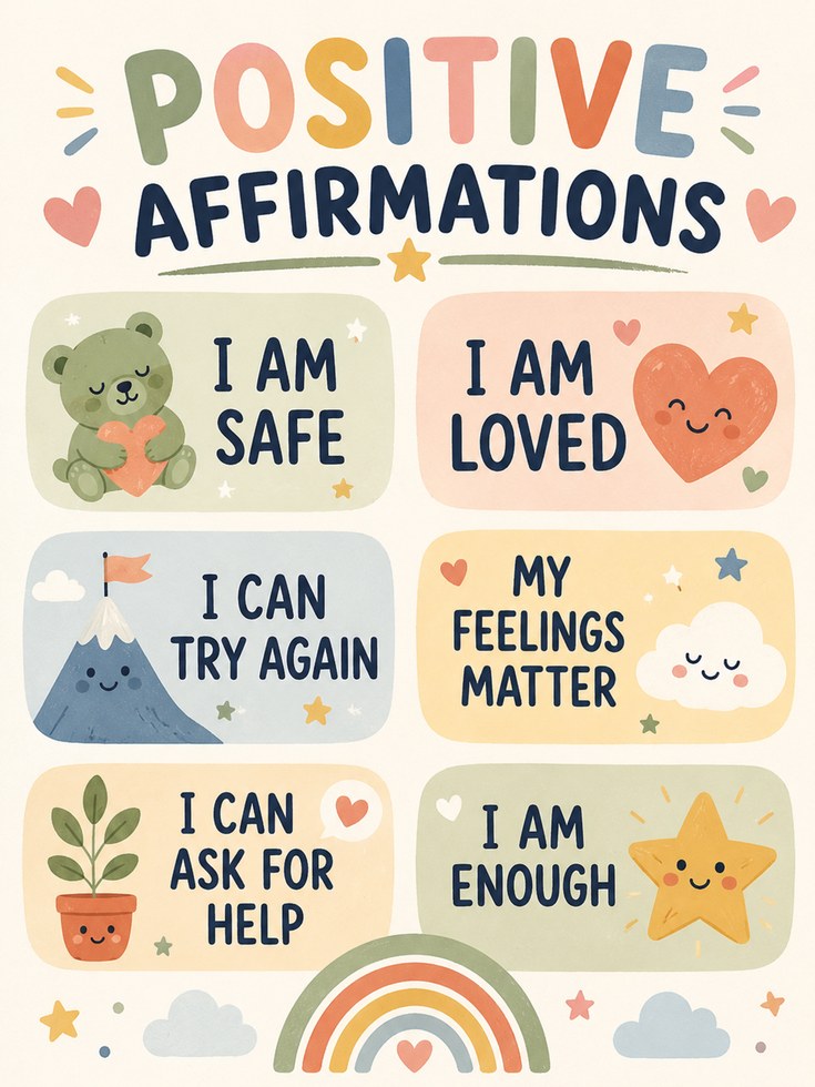 Positive Affirmation Poster – Kids Room Print - artwork on paper