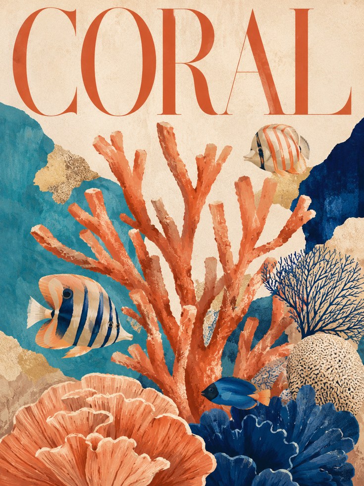 Coral Reef Wall Art – Ocean Print - artwork on paper