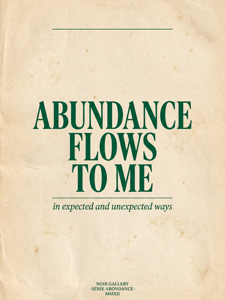 Abundance Affirmation Print – Motivational Poster - artwork on paper