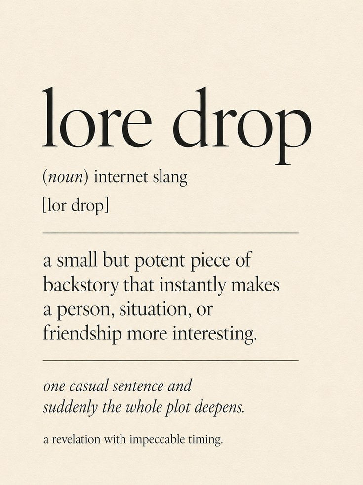 Lore Drop Definition Print: Minimalist Typography Wall Art - artwork on paper