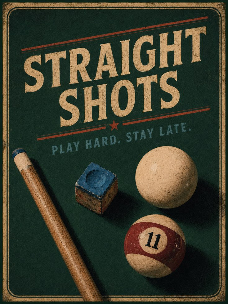 Pool Hall Wall Art – Vintage Billiard Poster - artwork on paper