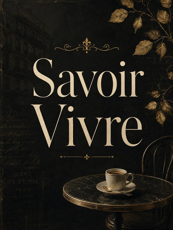 French Cafe Wall Art – Savoir Vivre Print - artwork on paper