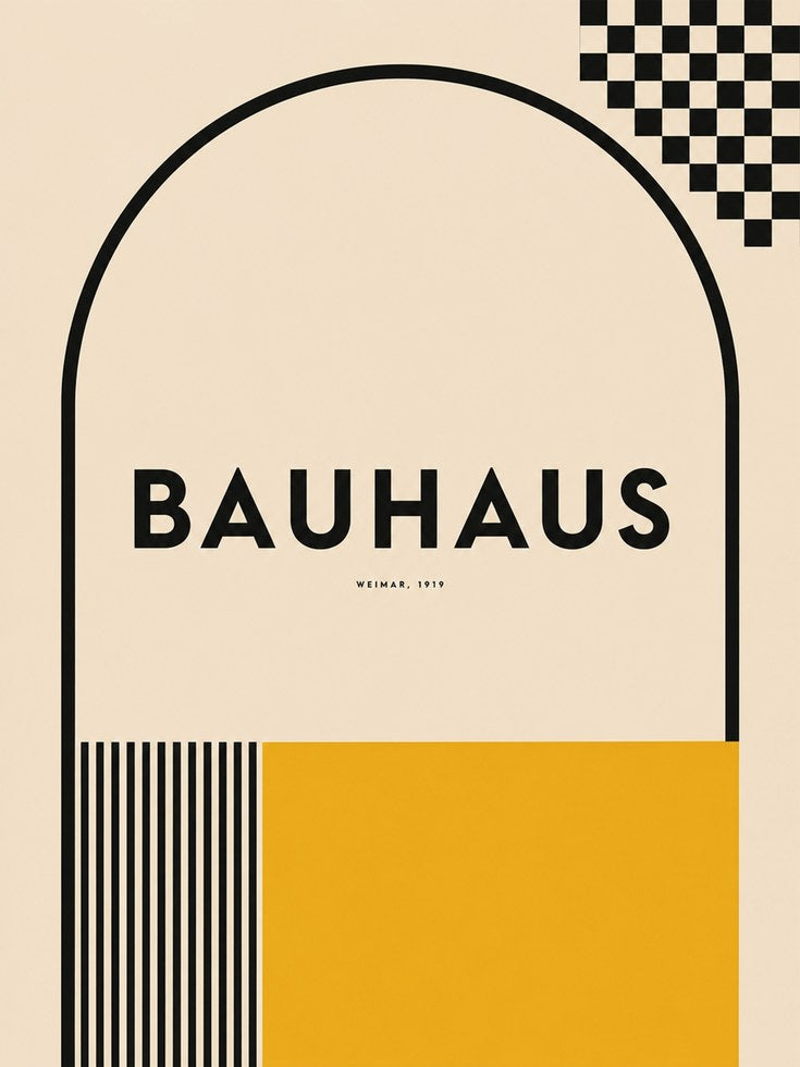 Bauhaus Art Print: Modernist Geometric Decor (Living Room or Office) - artwork on paper