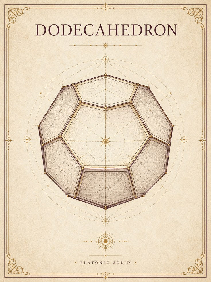 Sacred Geometry Wall Art: Dodecahedron Design - artwork on paper