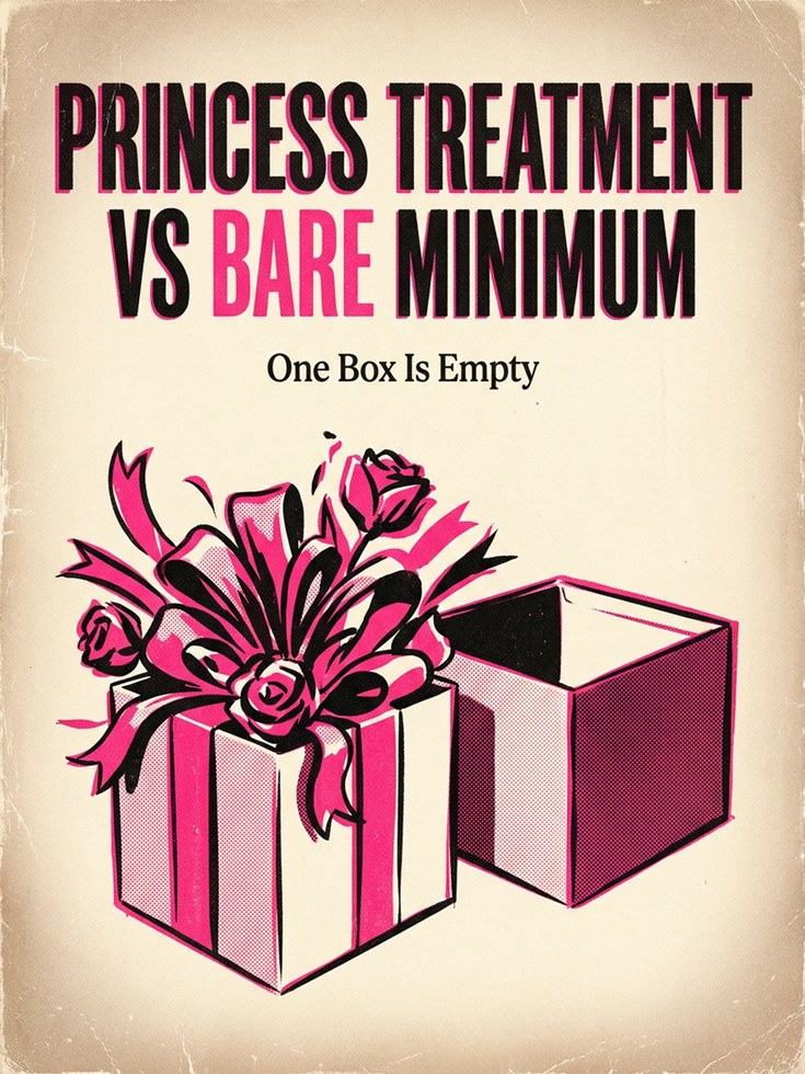 Princess Treatment Vintage Poster: Retro Pink Gift Box Wall Art - artwork on paper