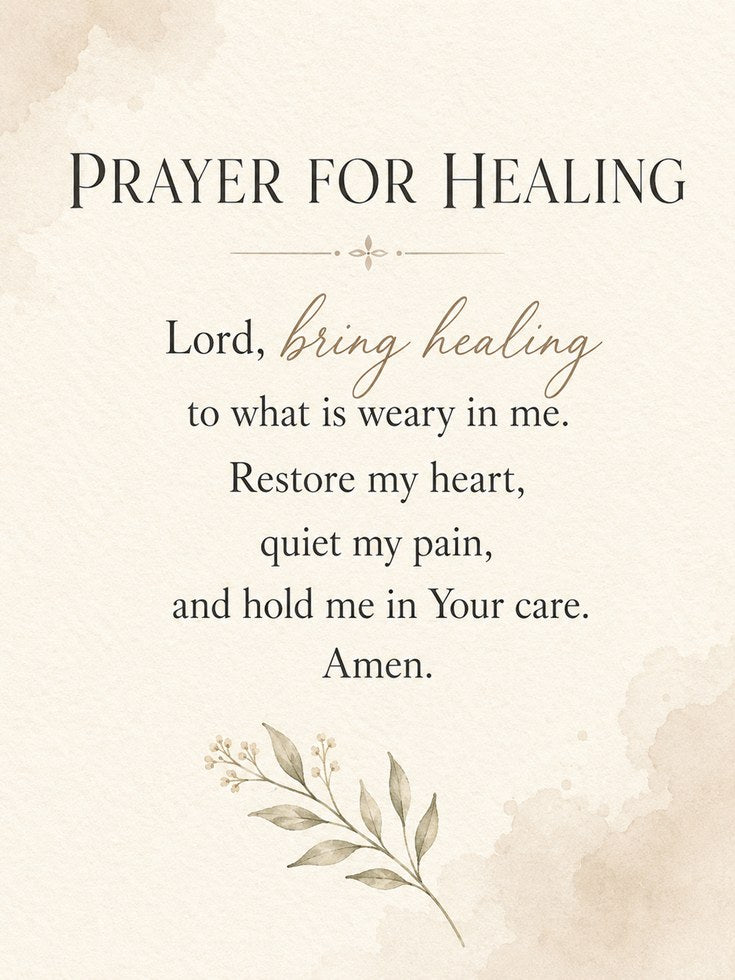 Prayer Wall Art – Healing Prayer Print - artwork on paper