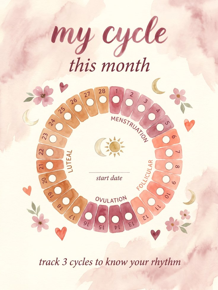 Period Tracker Art Print: Cycle Awareness Design (Multiple Sizes) - artwork on paper