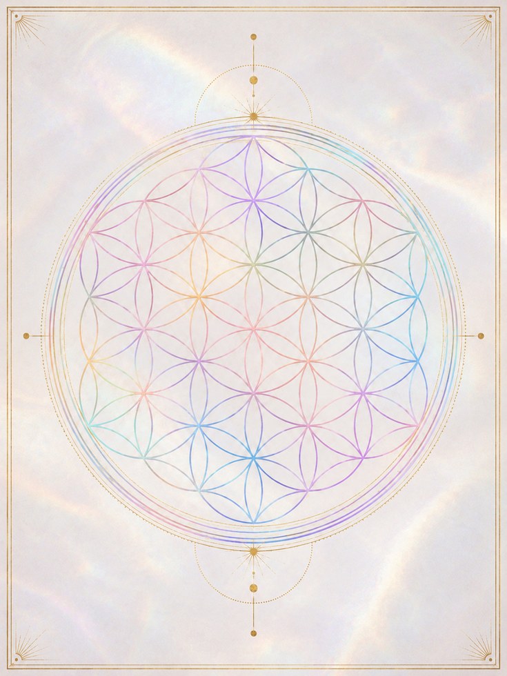 Sacred Geometry Wall Art: Flower of Life Mandala - artwork on paper