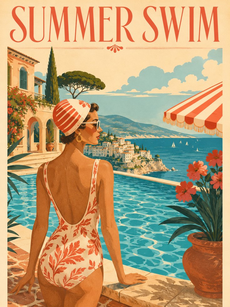 Vintage Travel Poster - artwork on paper