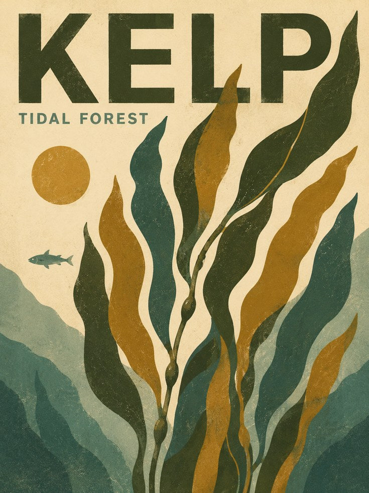 Kelp Forest Poster – Ocean Wall Art - artwork on paper