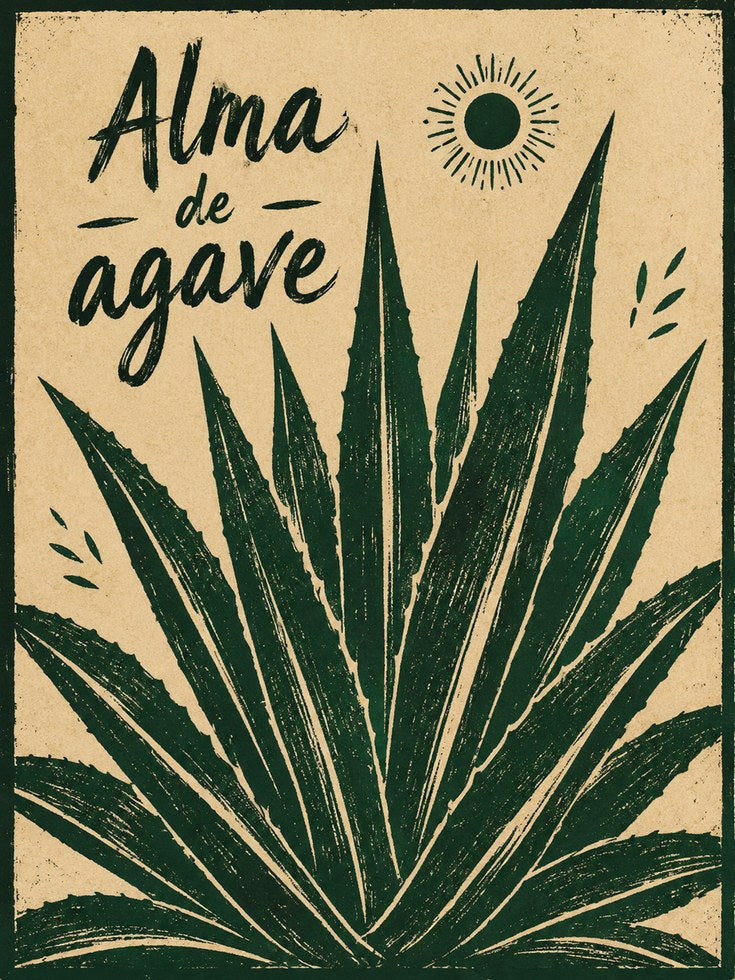 Alma De Agave Poster: Vintage Botanical Illustration Art Print - artwork on paper