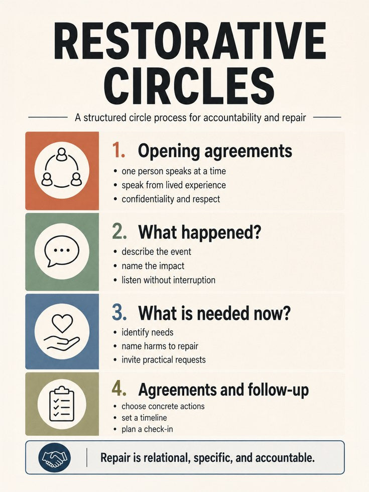Restorative Circles Print: Educational Accountability Chart - artwork on paper