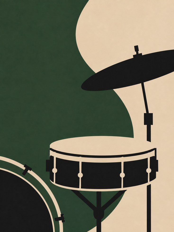Drum Kit Wall Art – Music Room Decor - artwork on paper