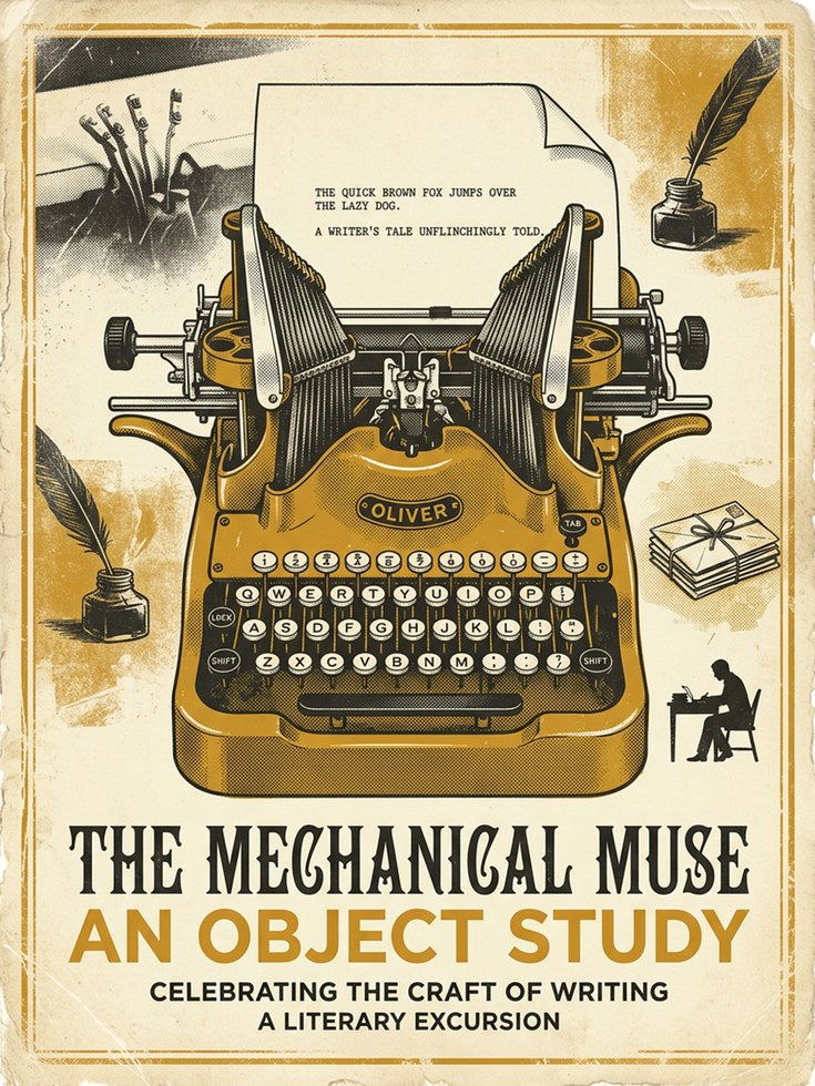 Vintage Typewriter Poster: Retro Literary Art Print - artwork on paper