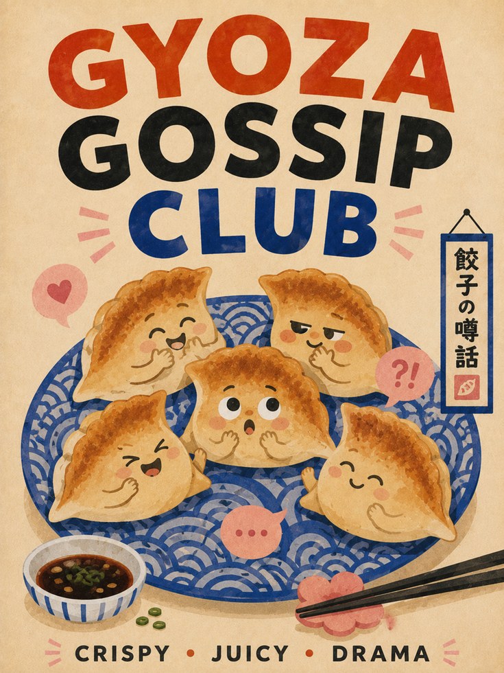 Gyoza Wall Art – Japanese Kitchen Print - artwork on paper