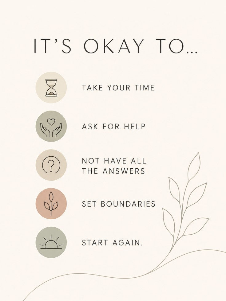 Mental Health Affirmation Print: Calming Self-Care Reminders - artwork on paper